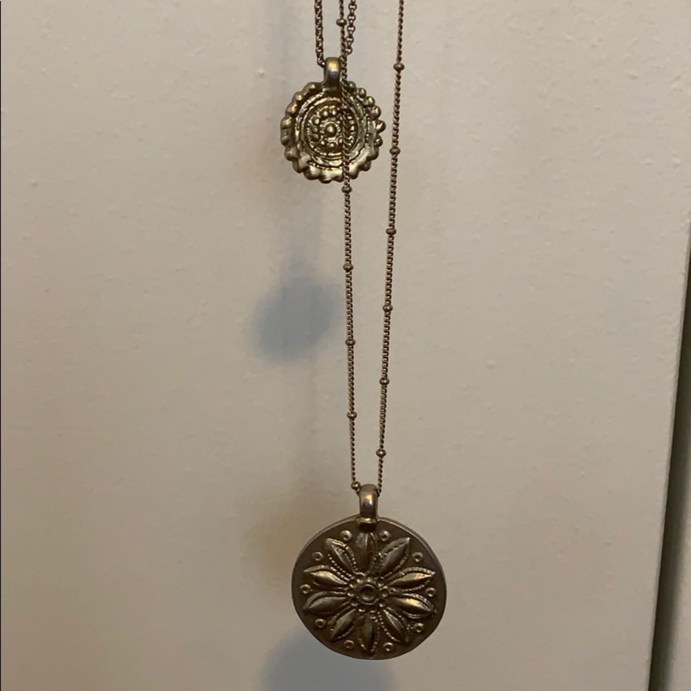 Anthropologie double pendant layered necklace